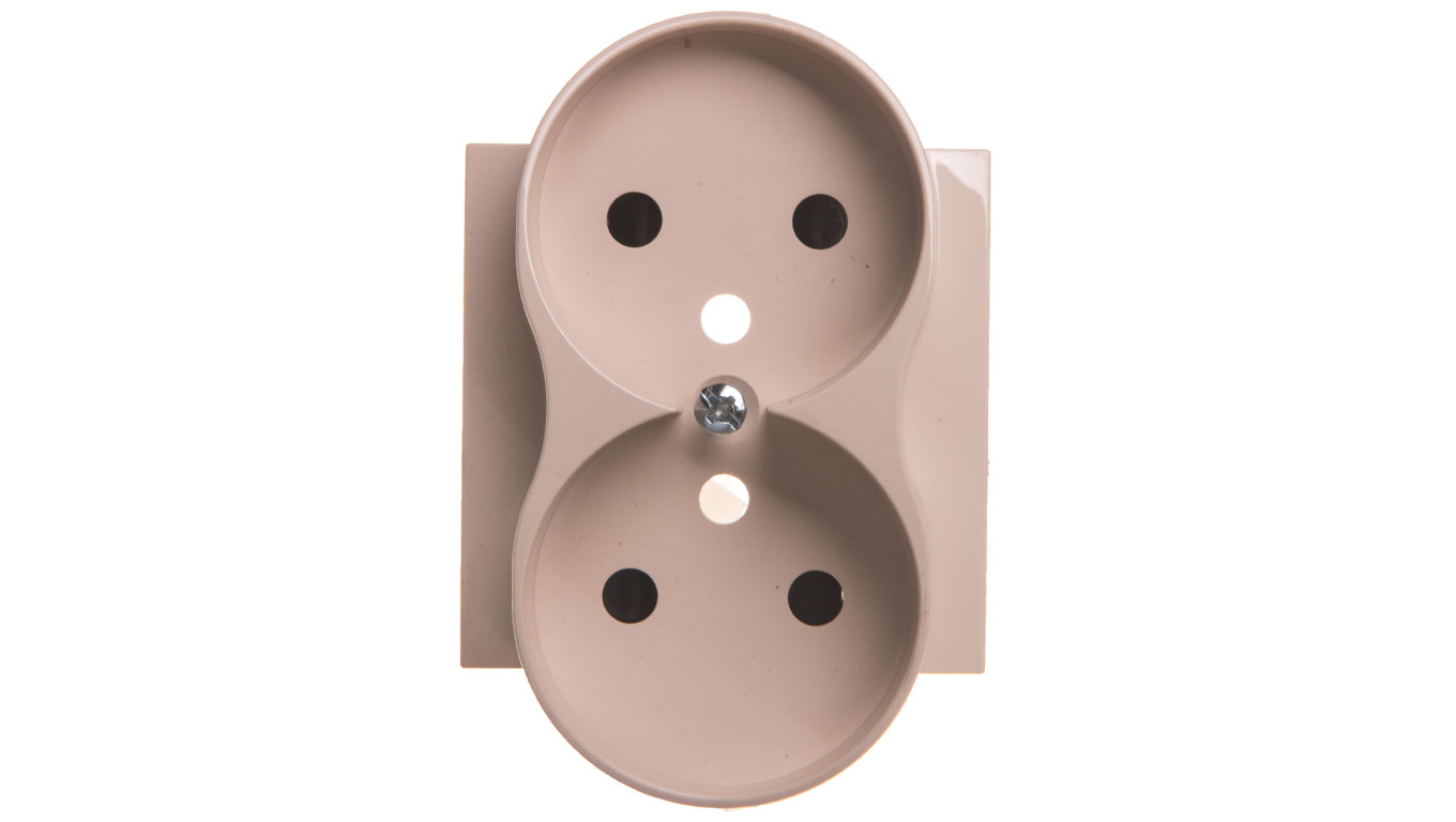 Simon 54 Pokrywa gniazda podwójnego z przesłonami kremowa z/u do ramek PREMIUM DGZ2MZP/41