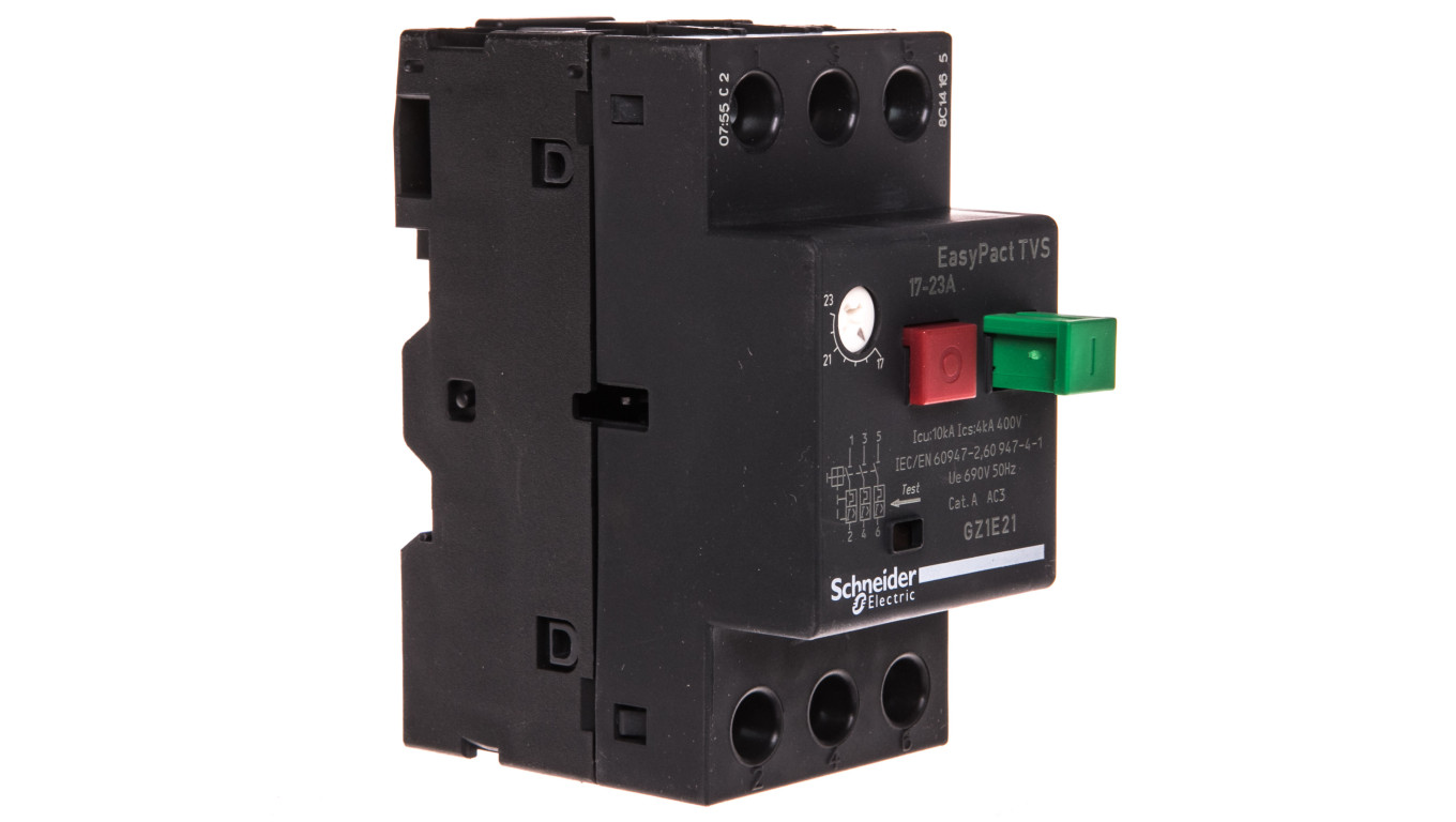 Wyłącznik silnikowy 3P 9kW 17-23A EasyTeSys Power, napęd przyciskowy, zaciski skrzynkowe GZ1E21
