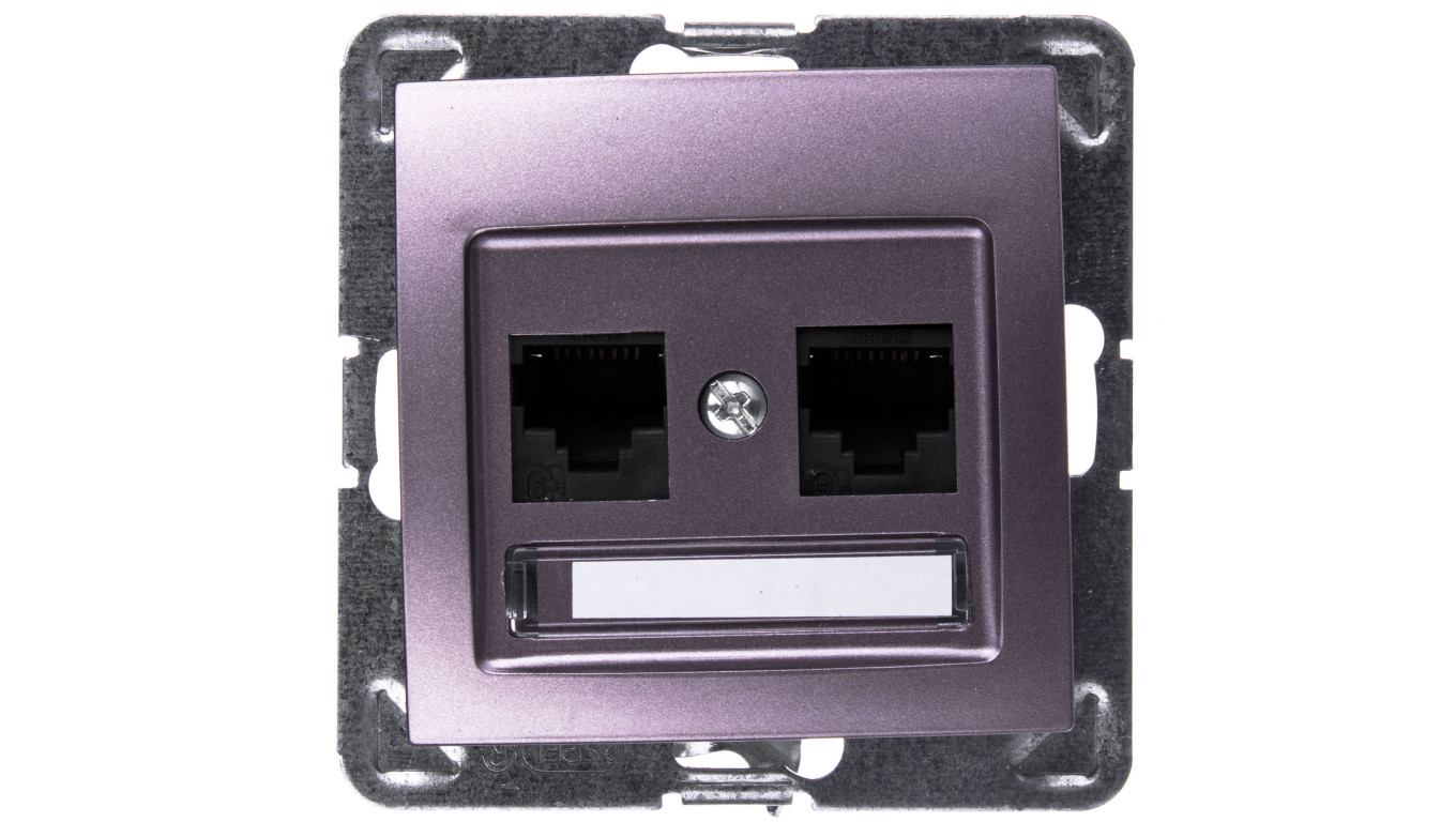 IMPRESJA Gniazdo komputerowe podwójne RJ45 kat.5e MMC tytan GPK-2Y/K/m/23