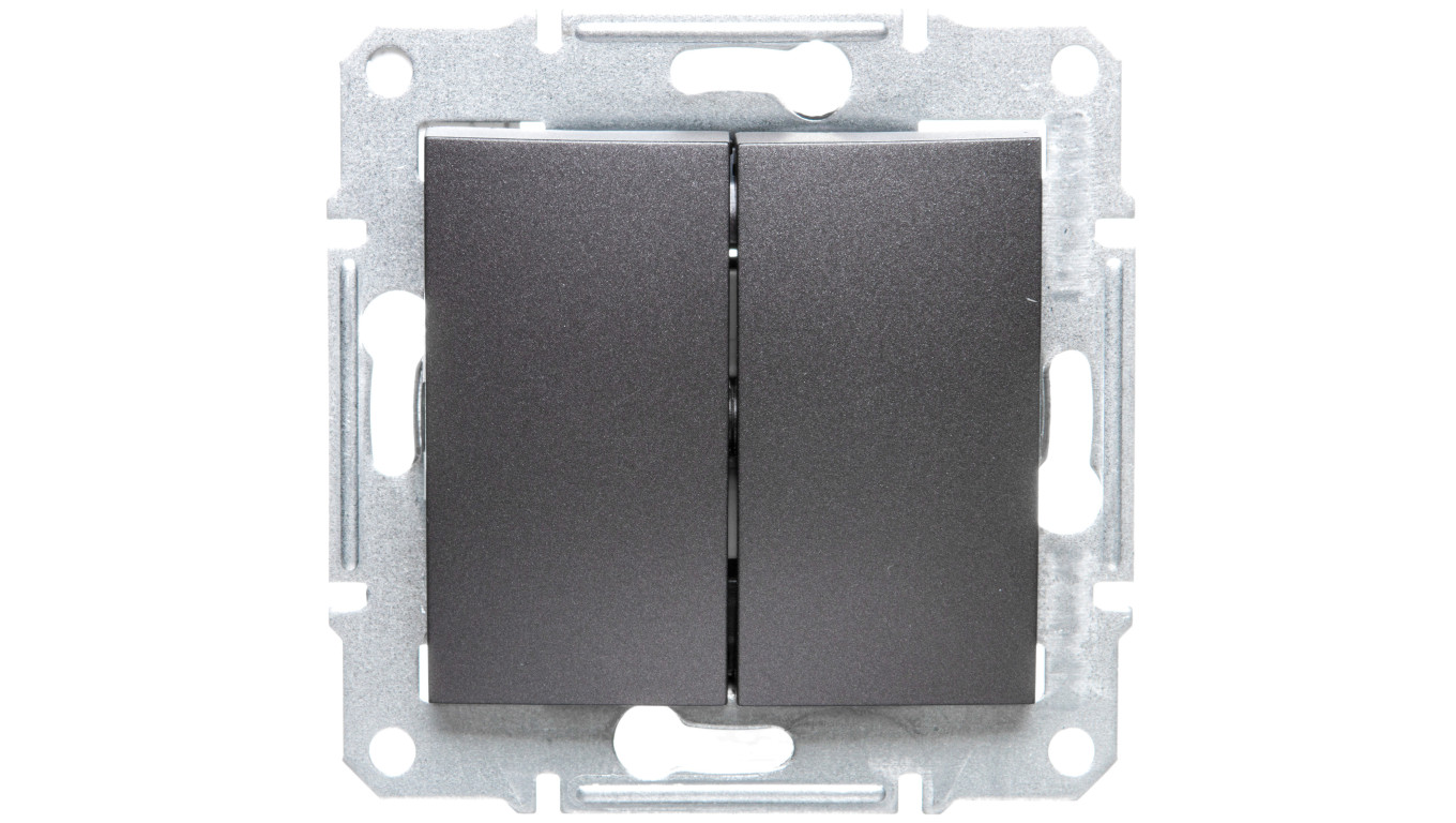 SEDNA Łącznik schodowy podwójny 10AX grafitowy IP20 SDN0600170