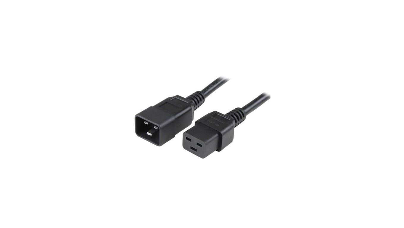 Przedłużacz kabel Zasilający Iec320 C19 Na C20 16A 2M Czarny ICOC 065-NC