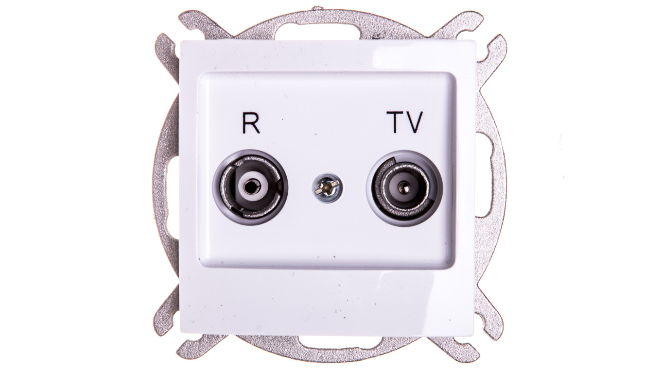 IMPRESJA Gniazdo antenowe RTV przelotowe 10dB białe GPA-10YP/m/00