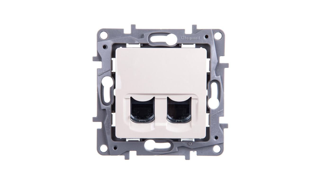 NILOE Gniazdo kremowy podwójne komputeroweRJ45 kat.6 UTP 664874