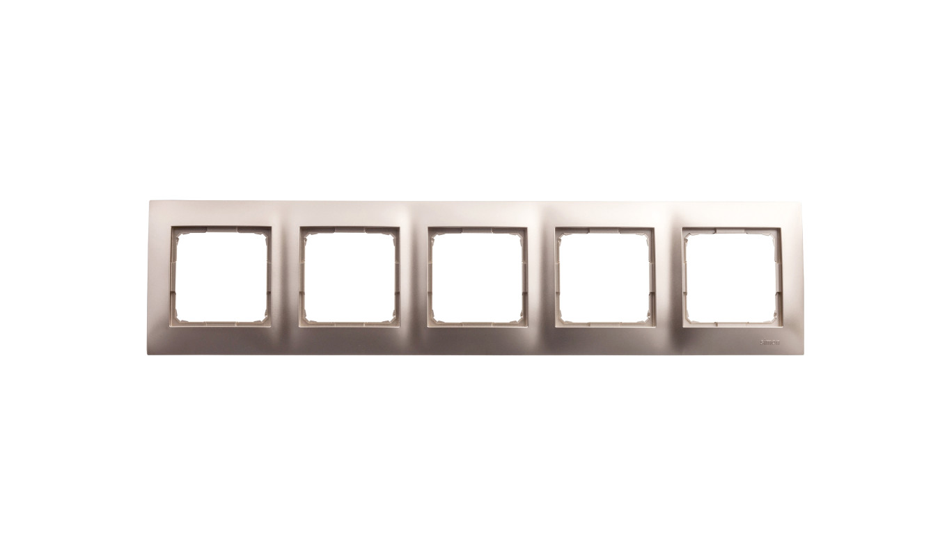 Simon 54 Premium Ramka pięciokrotna złoty mat DR5/44