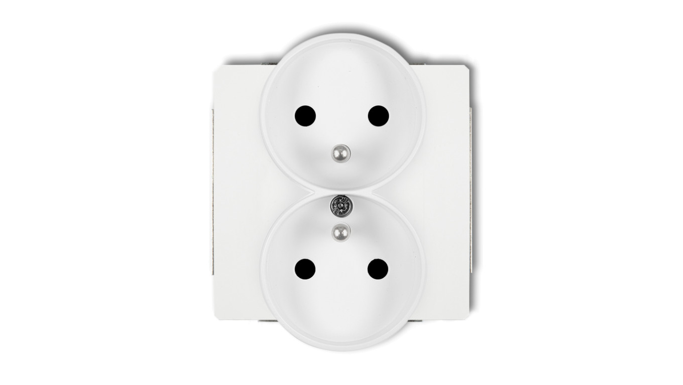 DECO Soft Gniazdo podwójne z/u do ramki biały DGPRSO-2zp