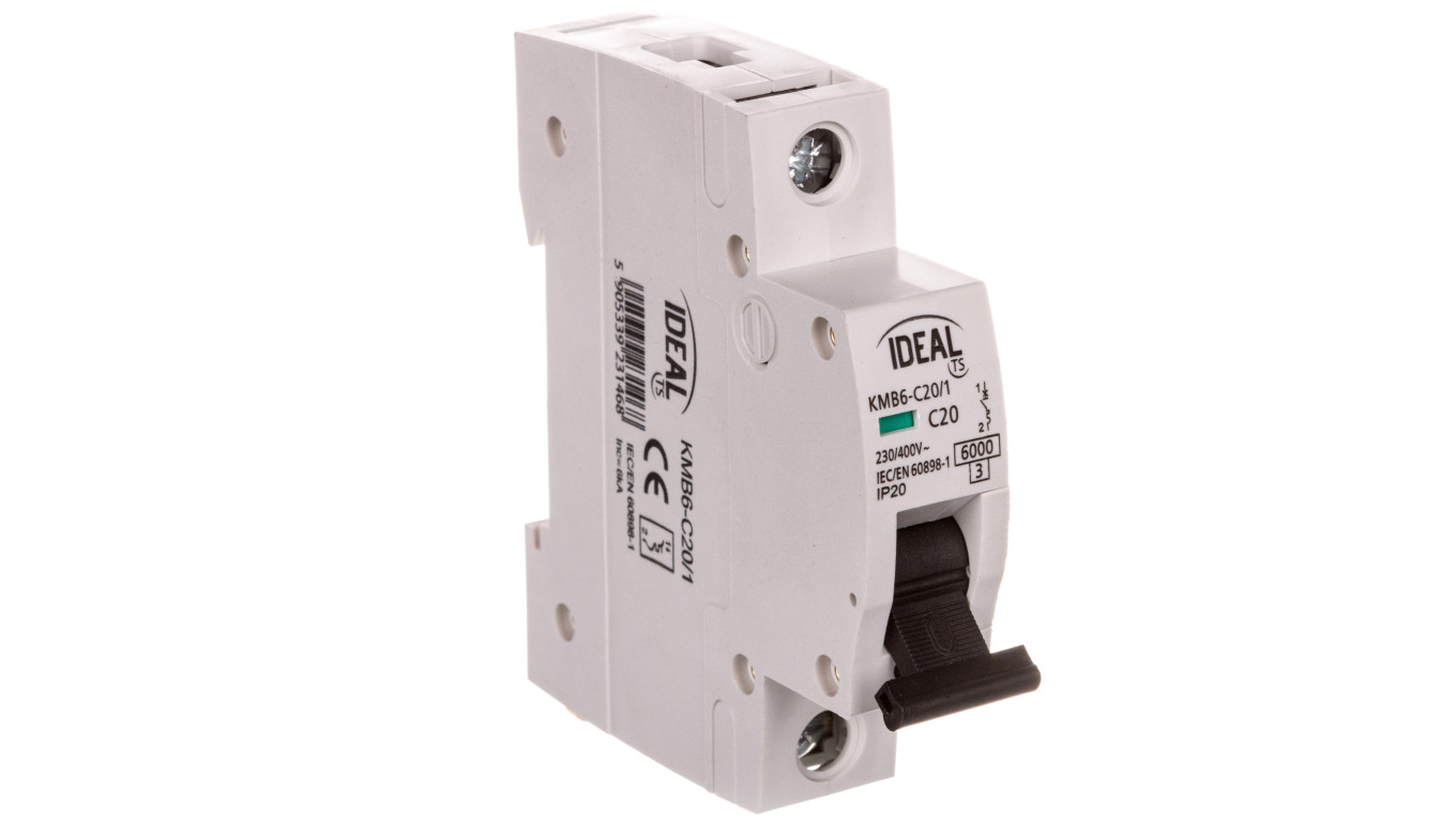 Wyłącznik nadprądowy 1P C 20A 6kA AC KMB6-C20/1 VDE 23146