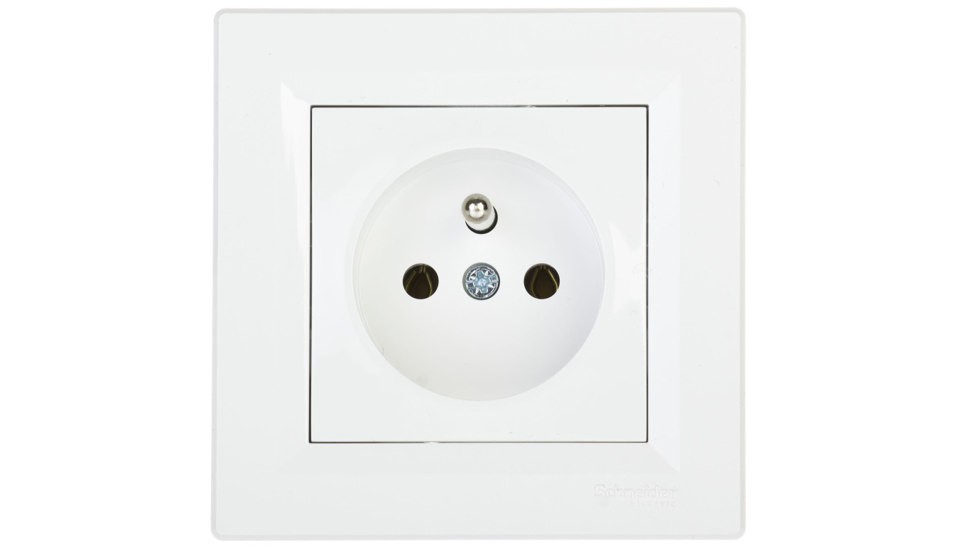 Gniazdo pojedyncze Asfora z/u białe z ramką EPH2800121