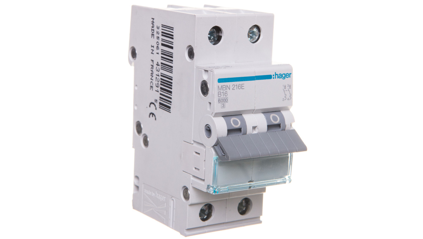 Wyłącznik nadprądowy 2P B 16A 6kA AC MBN216E