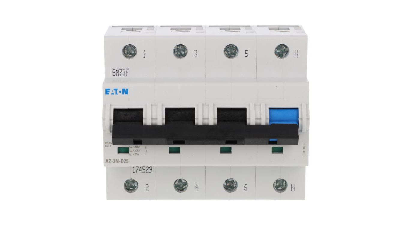 Wyłącznik nadprądowy 3P+N D 25A 25kA AC AZ-3N-D25 174529