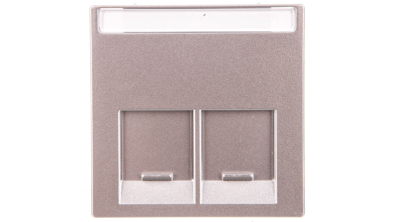 Merten System M Płytka centralna podwójna gniazda komputerowego RJ45 aluminium MTN466560