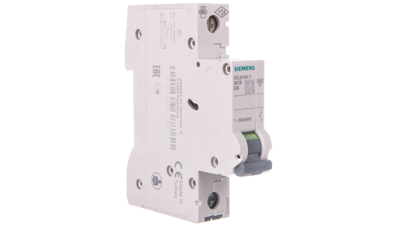 Wyłącznik nadprądowy SENTRON 5SL6 1P C 4A 6kA AC 5SL6104-7