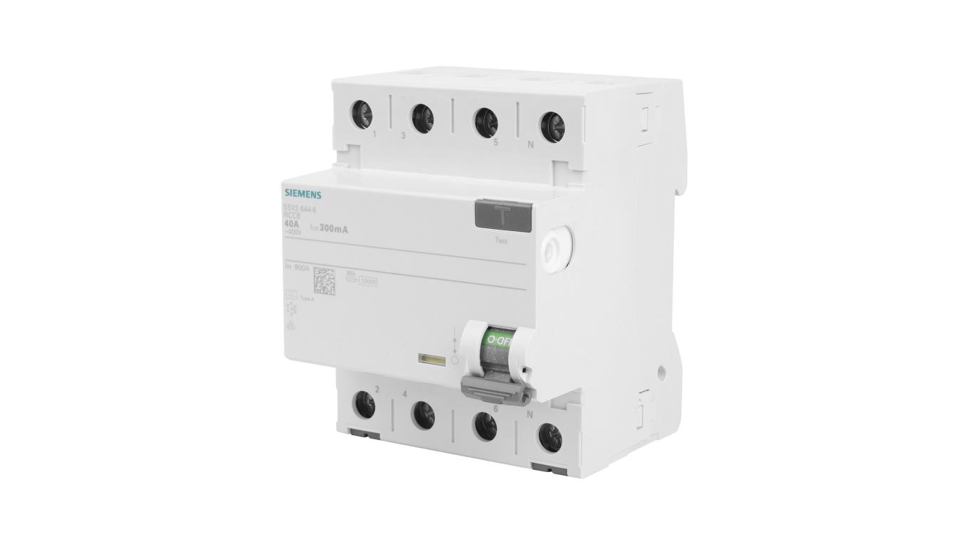 Wyłącznik różnicowoprądowy 4P 40A 0,3A Typ A 300mA 400V SENTRON 5SV3644-6