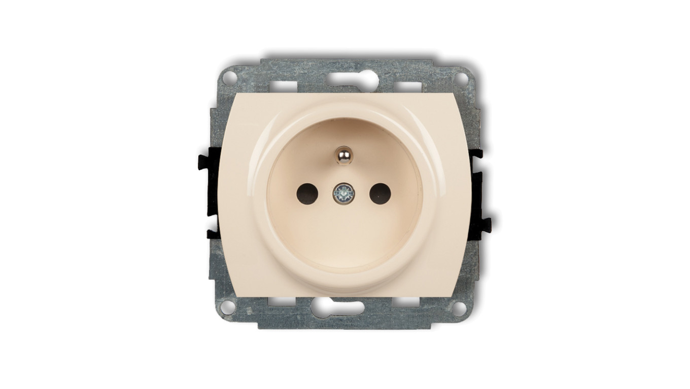 TREND Gniazdo pojedyncze z/u 2P+Z beżowy 1GP-1zp