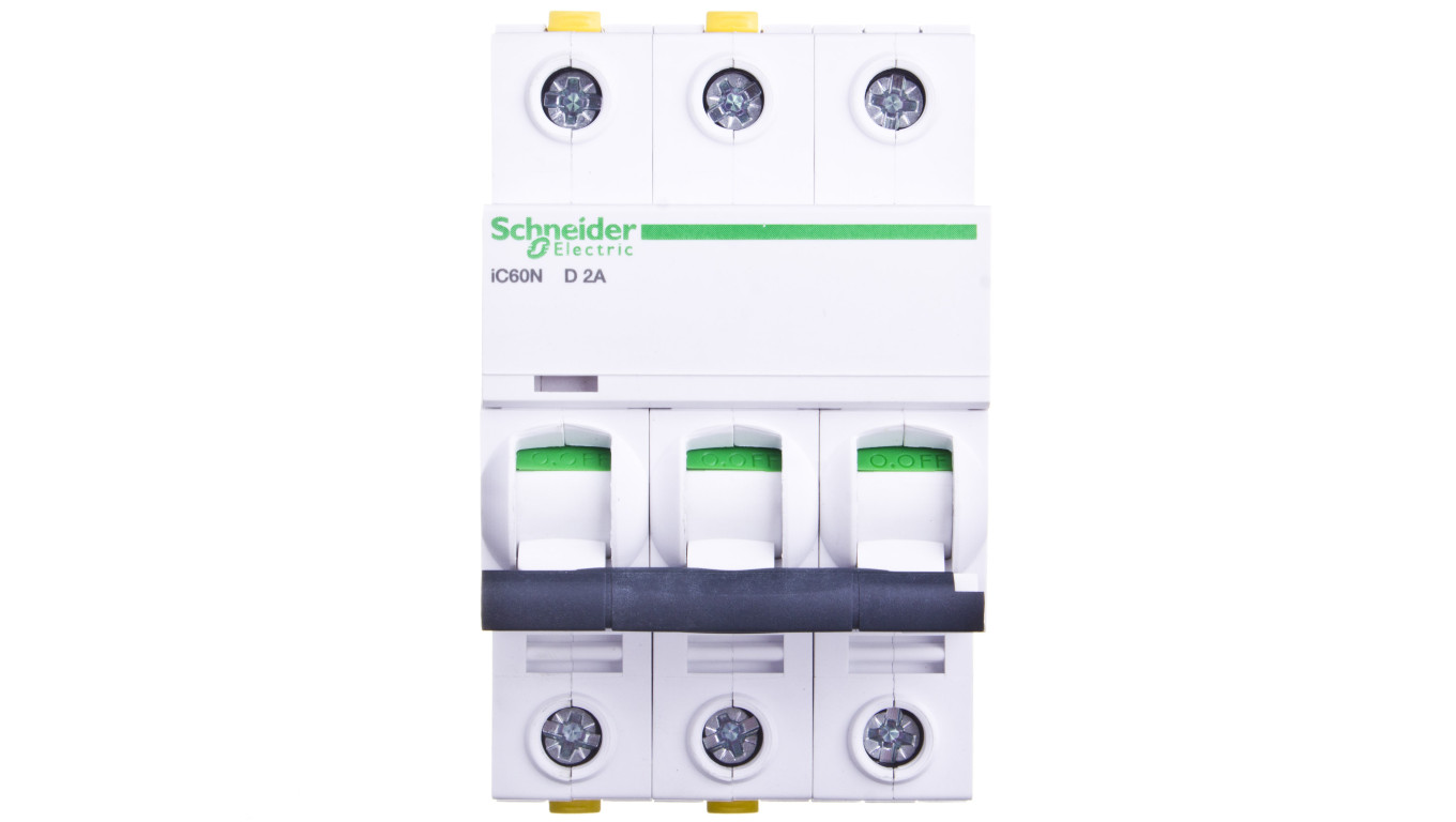 Wyłącznik nadprądowy 3P D 2A 6kA AC iC60N-D2-3 A9F05302