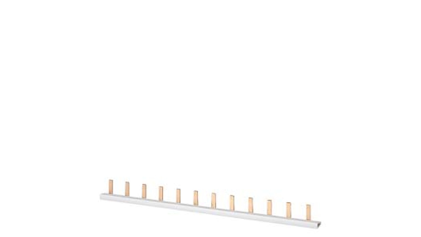 Szyna łączeniowa 1P styk 10mm2 sztyftowadla Wyłączników 1P ze stykiem dodatkowym 37x (1P+styk) do cięcia (brak zaślepek w komple