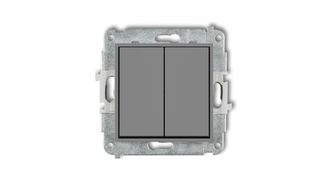 ICON Mechanizm łącznika podwójnego krzyżowego (dwa klawisze bez piktogramu) szary mat 27IWP-66.1