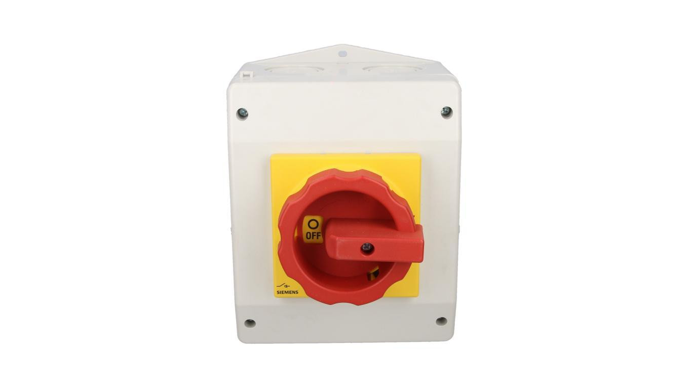 Rozłącznik główny/awaryjny w obudowie 3P 63A 22kW AC23A 400V pokrętło żółto-czerwone 3LD2565-0TB53