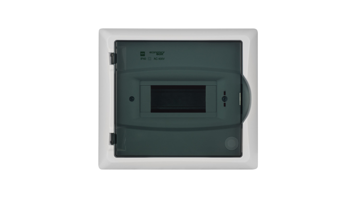 Rozdzielnica modułowa 1x6 p/t ECONOMIC BOX RP 1/6 drzwi transparentne (N+PE) IP40 2511-01