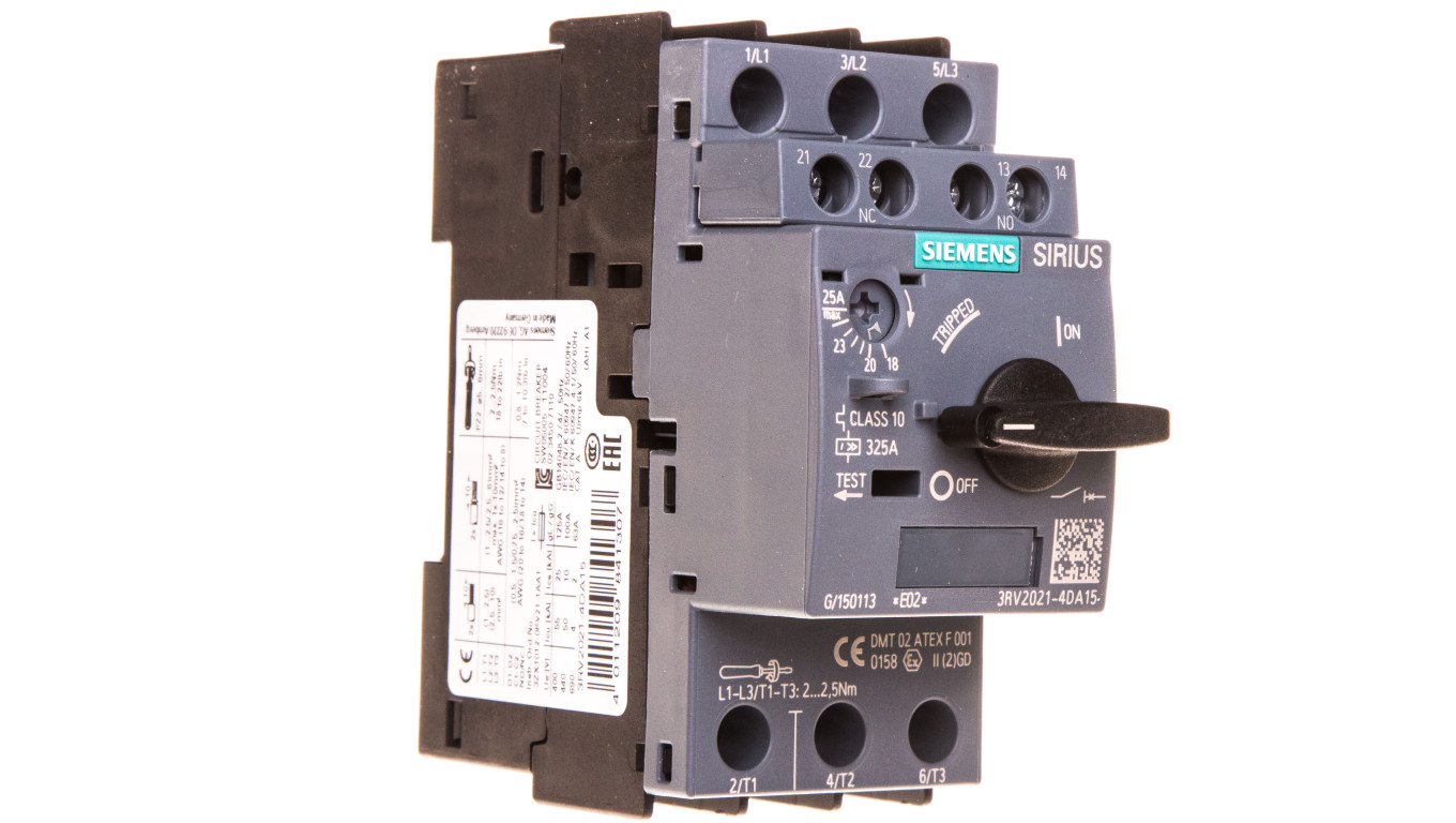 Wyłącznik silnikowy 3P 12,5kW 20-25A 1Z 1R S0 3RV2021-4DA15