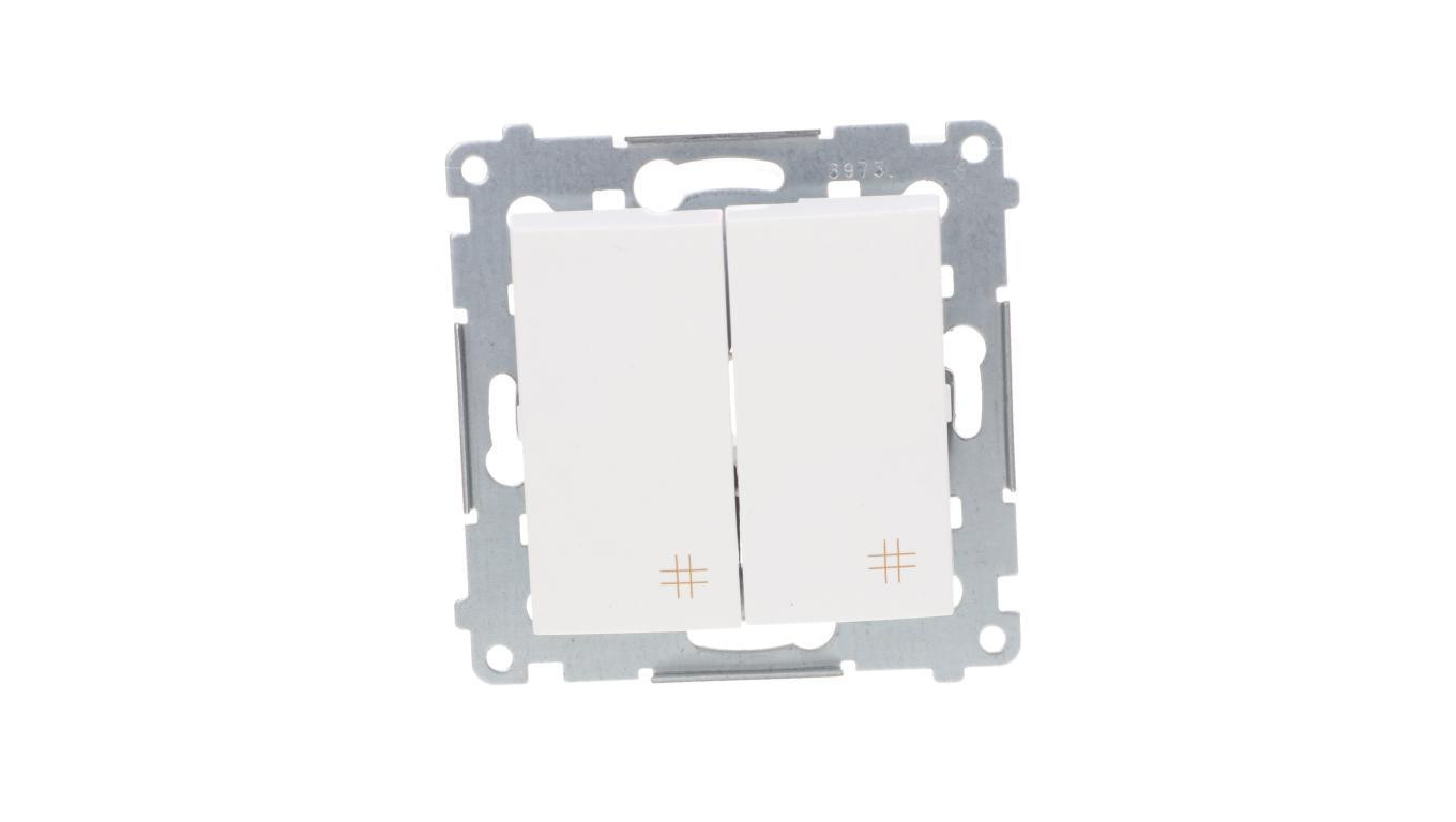 Simon 54 Łącznik krzyżowy podwójny 10AX 250V, szybkozłącza, biały DW7/2.01/11