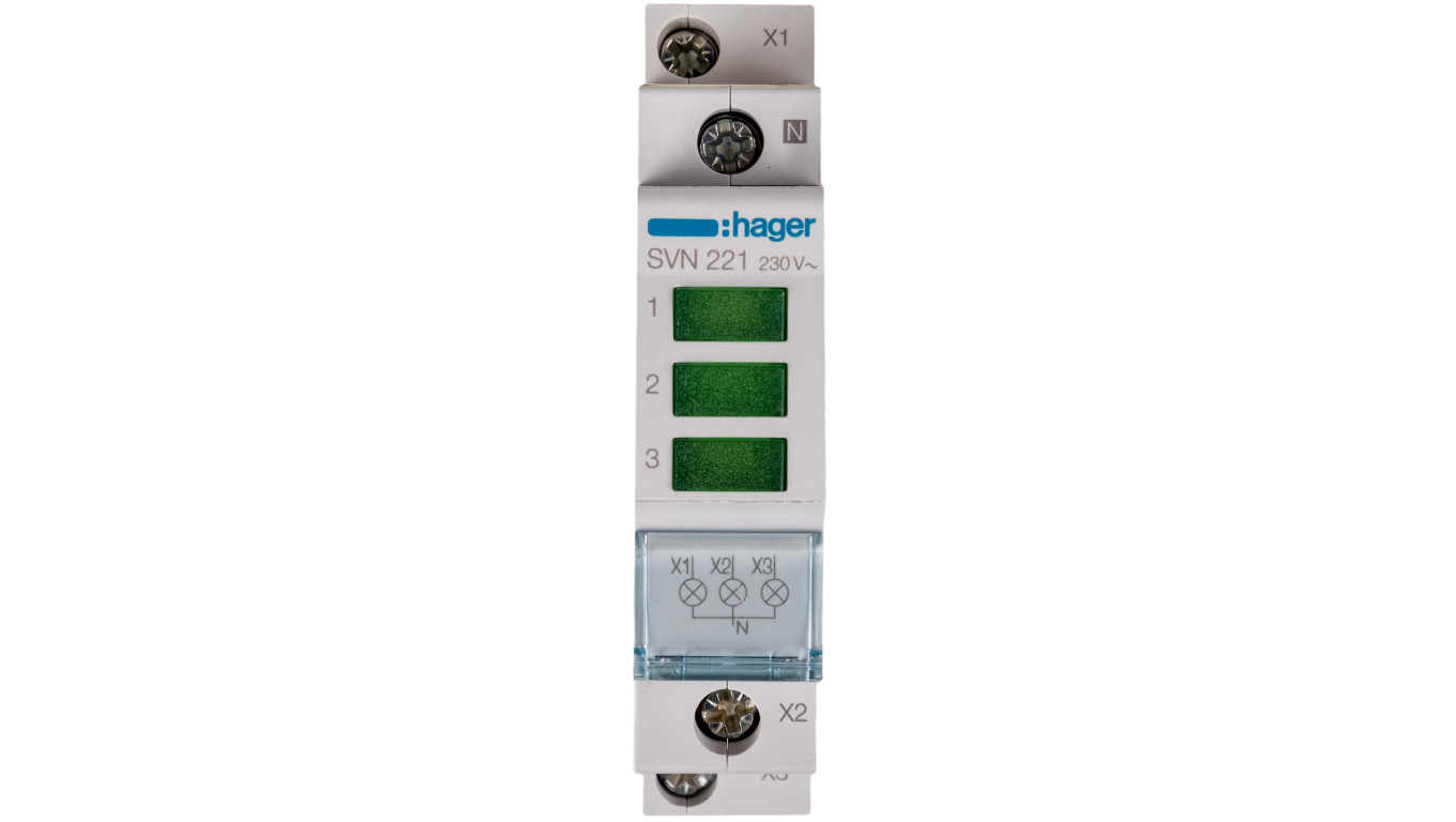 Lampka modułowa 3-fazowa zielona 230-400V AC SVN221