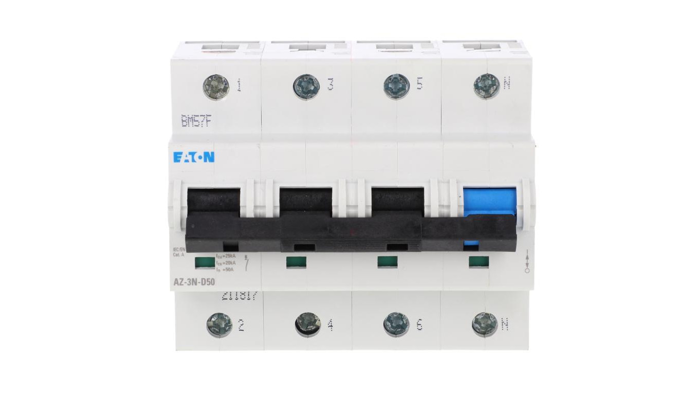 Wyłącznik nadprądowy 3P+N D 50A 25kA AC AZ-3N-D50 211817