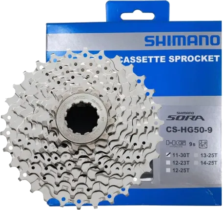 Kaseta rowerowa 9-rzędowa szosowa MTB 11-30T Shimano CS-HG50 Sora