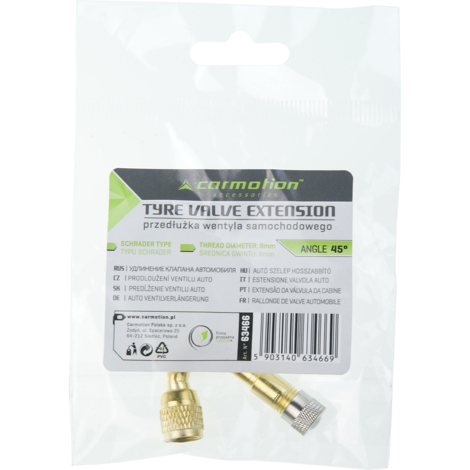 Adapter wentyla samochodowego AV AV45 gięty reduktor Schrader LXD-TVE