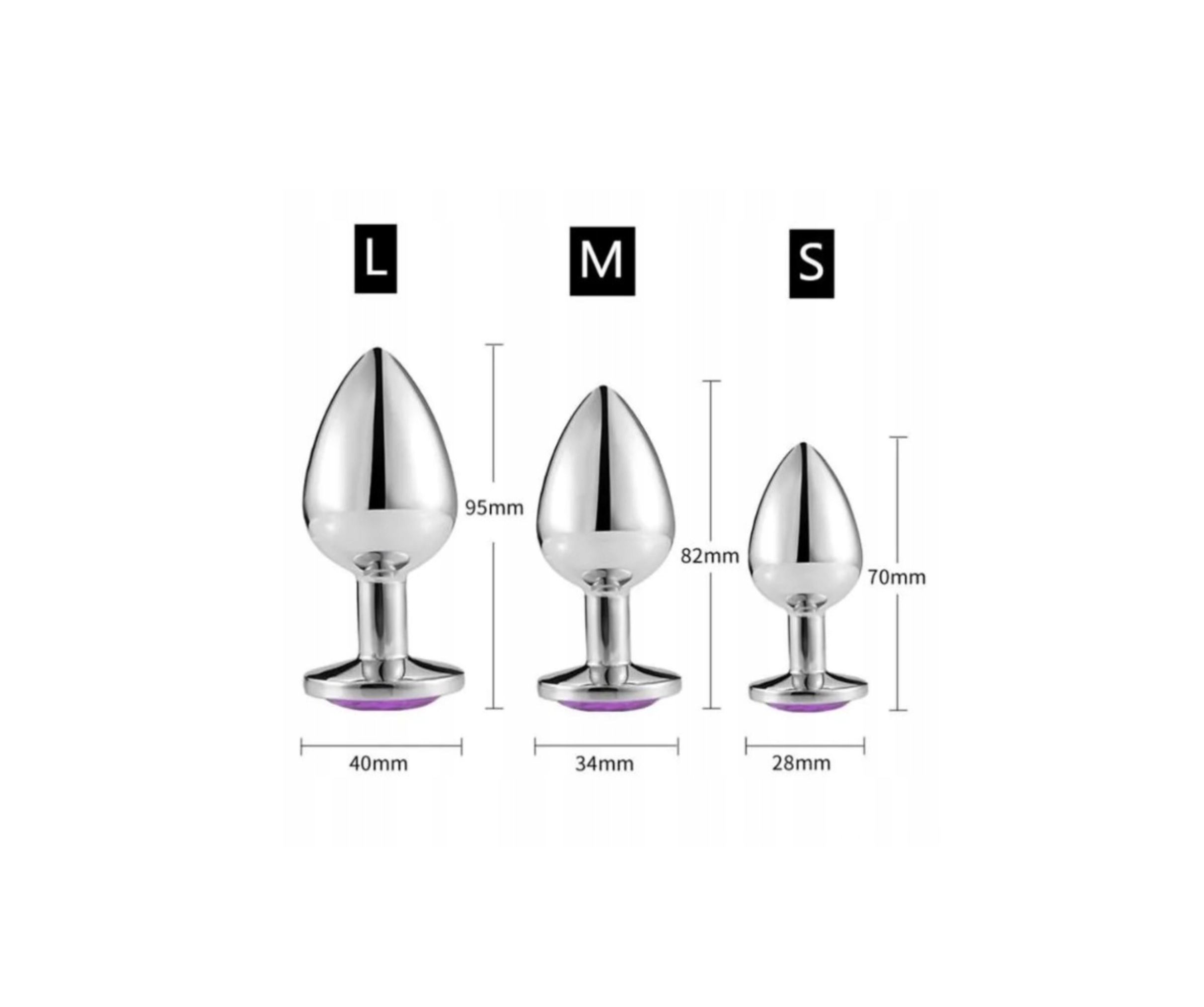 Korek Analny Stalowy Zestaw Korków Analnych S M L Anal Plug Gadżety 3 SZT