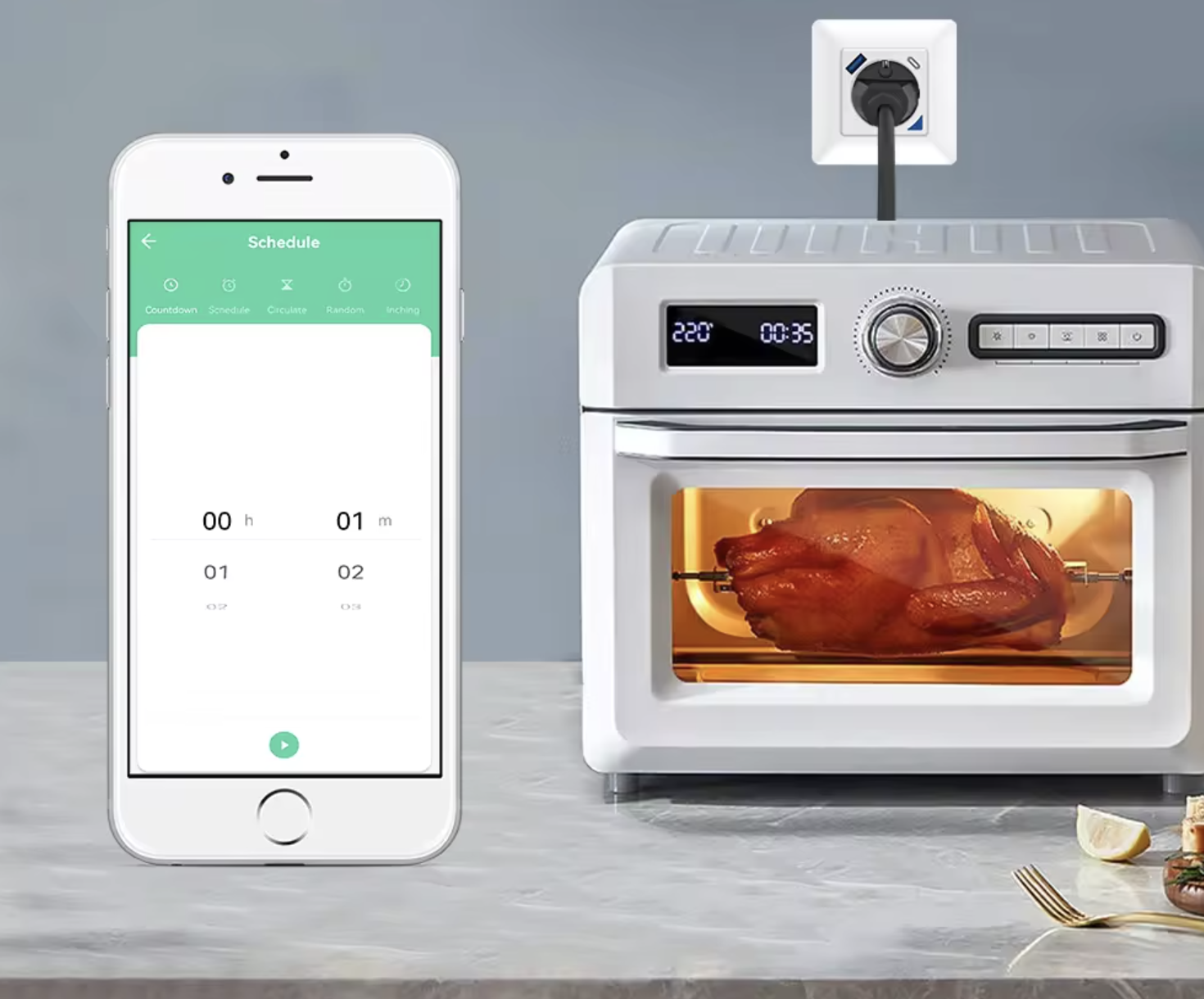 Gniazdko ścienne Kontakt USB USB-C 16A WiFi Tuya