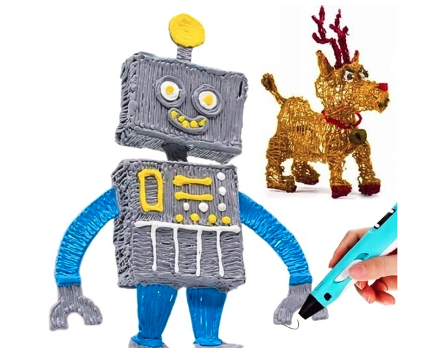 DŁUGOPIS 3D Dla Dzieci magiczna DRUKARKA 3D PEN Niebieski + WKŁAD 9M