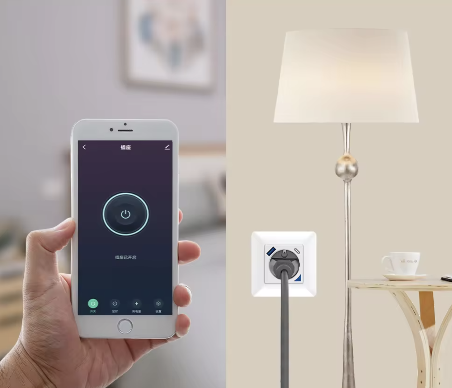 Gniazdko ścienne Kontakt USB USB-C 16A WiFi Tuya