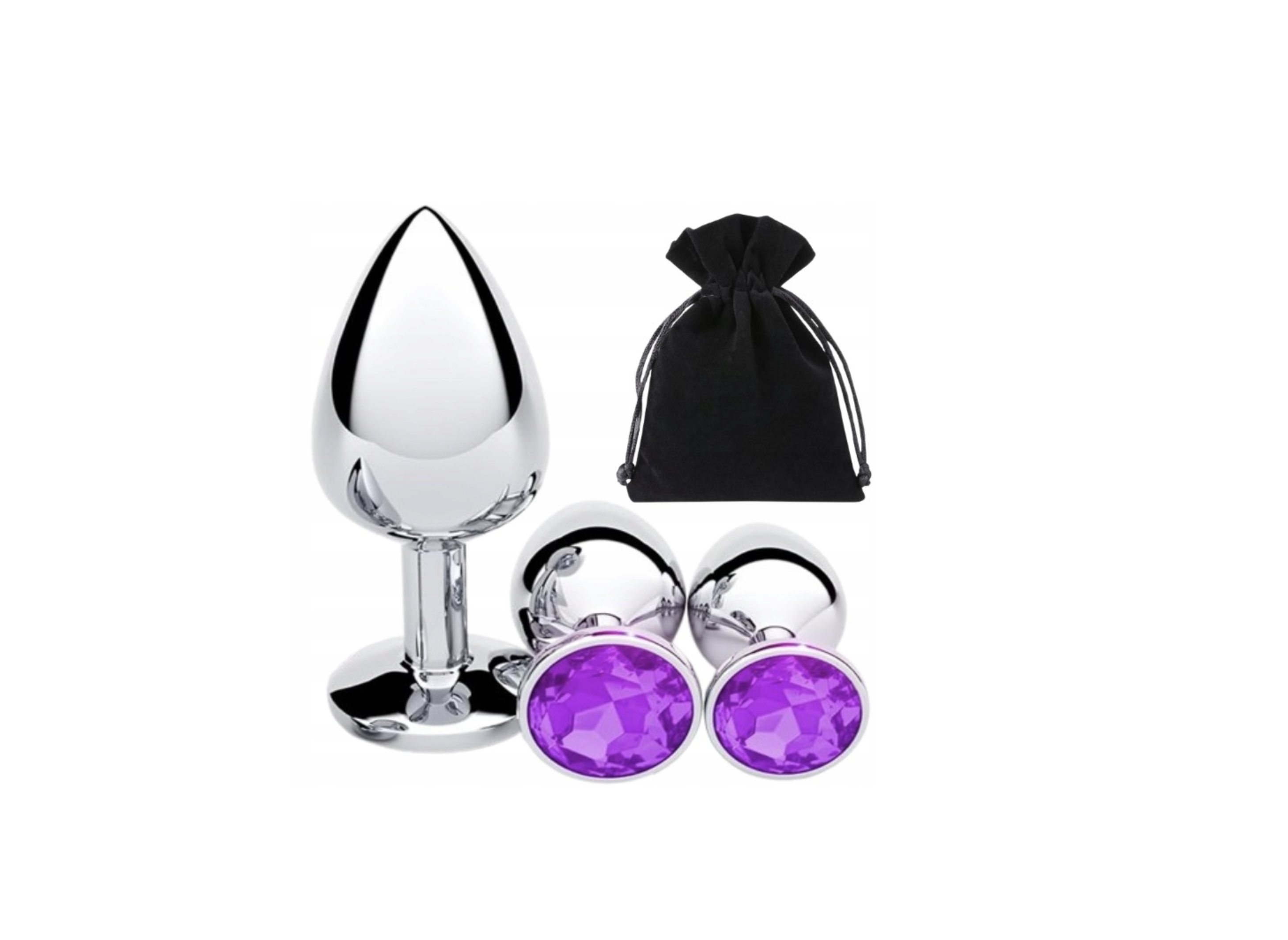 Korek Analny Stalowy Zestaw Korków Analnych S M L Anal Plug Gadżety 3 SZT