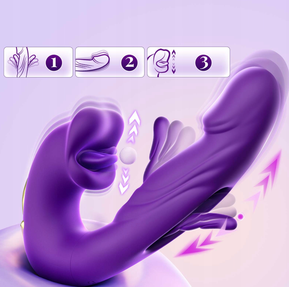 Flapping wibrator wielofunkcyjny fioletowy intensywne orgazmy 7 trybów