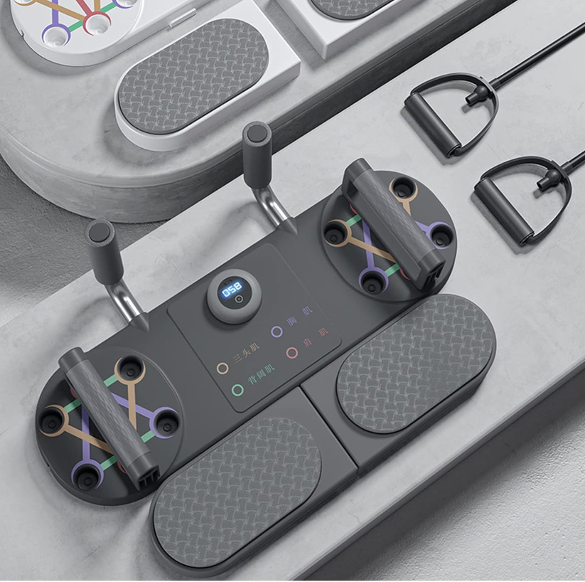 Wielofunkcyjna Deska Do Pompek, Push-Up + Gumy Oporowe