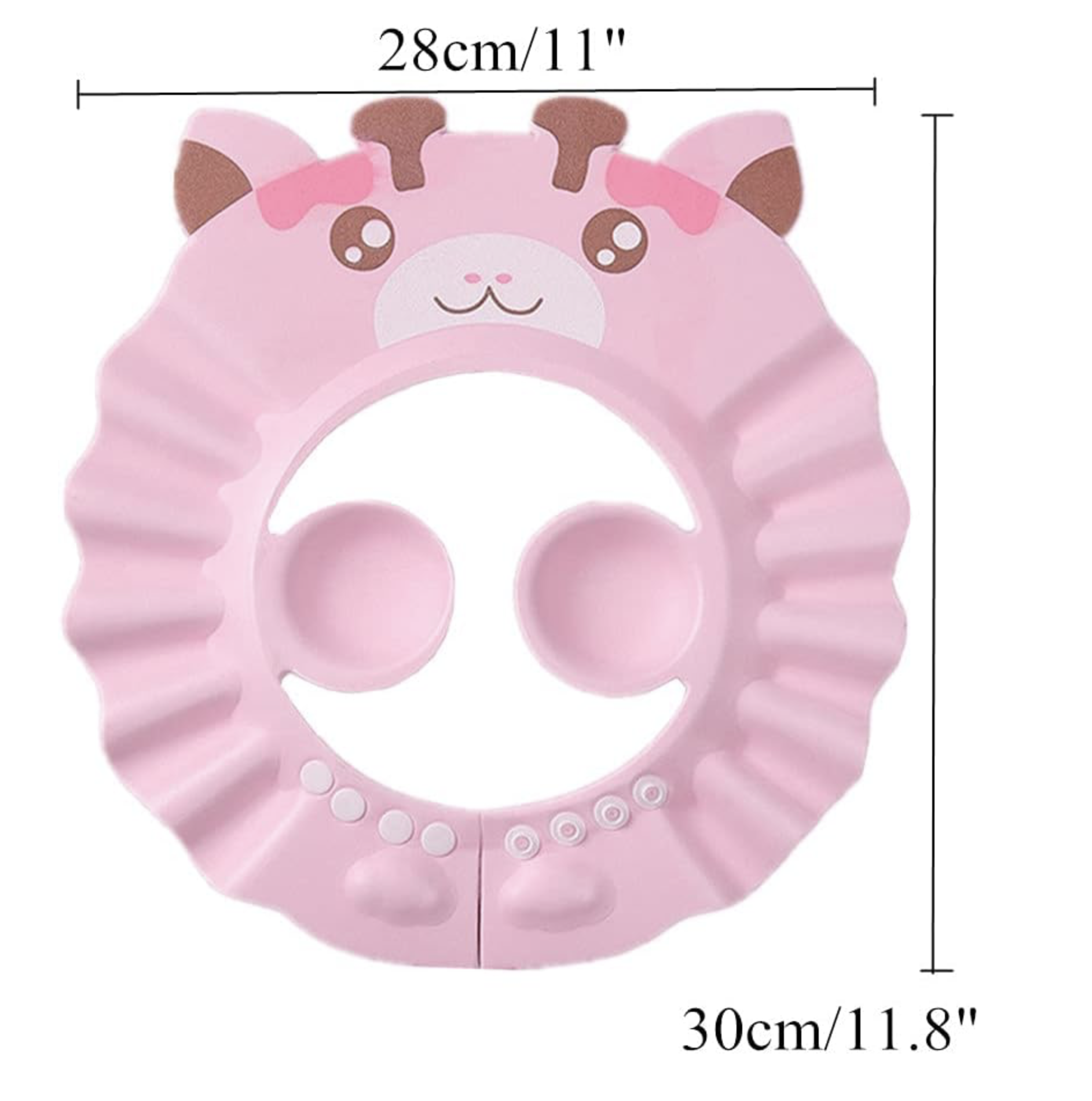Daszek / Rondo Kąpielowe do Mycia Głowy Dzieci - Różowa Żyrafa