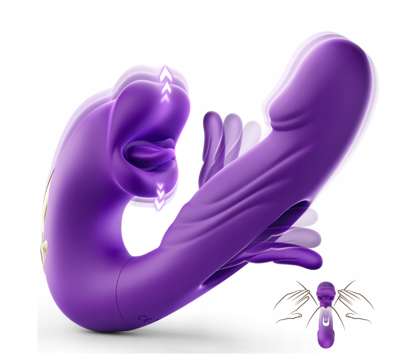 Flapping wibrator wielofunkcyjny fioletowy intensywne orgazmy 7 trybów