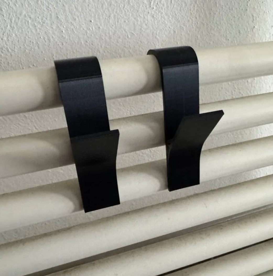 Wieszak Haczyk Łazienkowy na ręcznik Kaloryfer Grzejnik - 2szt. Czarny