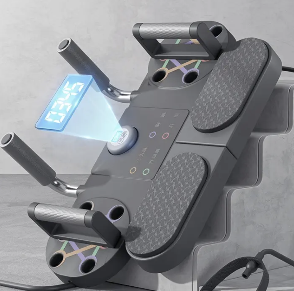 Wielofunkcyjna Deska Do Pompek, Push-Up + Gumy Oporowe