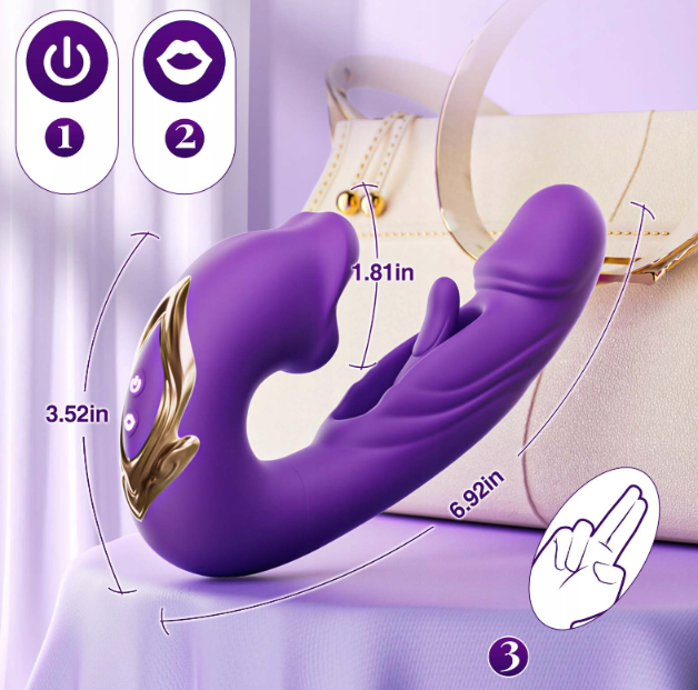 Flapping wibrator wielofunkcyjny fioletowy intensywne orgazmy 7 trybów