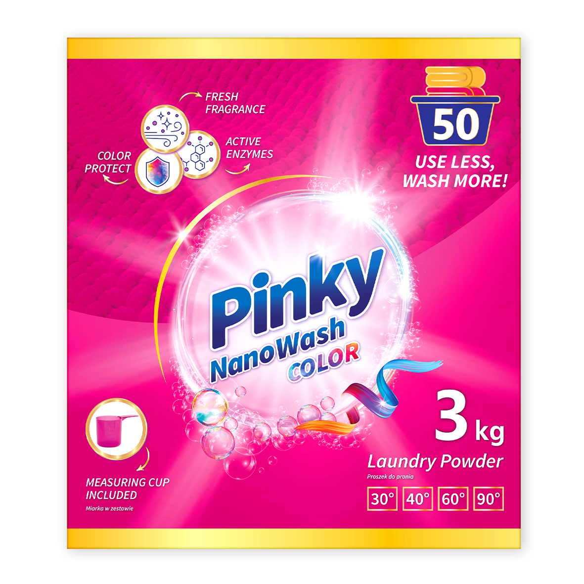 Proszek do prania koloru 50 prań 3kg NanoWash Color PINKY