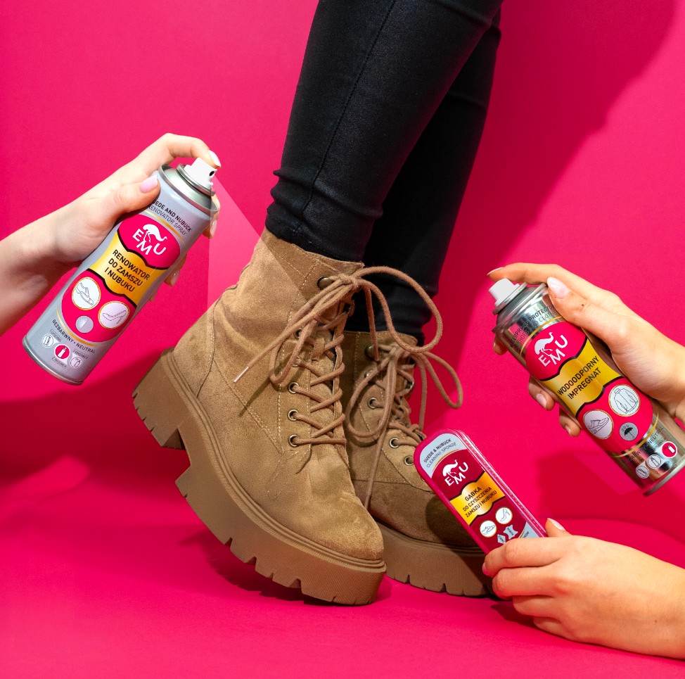 Renowator do zamszu i nubuku ze szczoteczką CZARNY 250 ml EMU