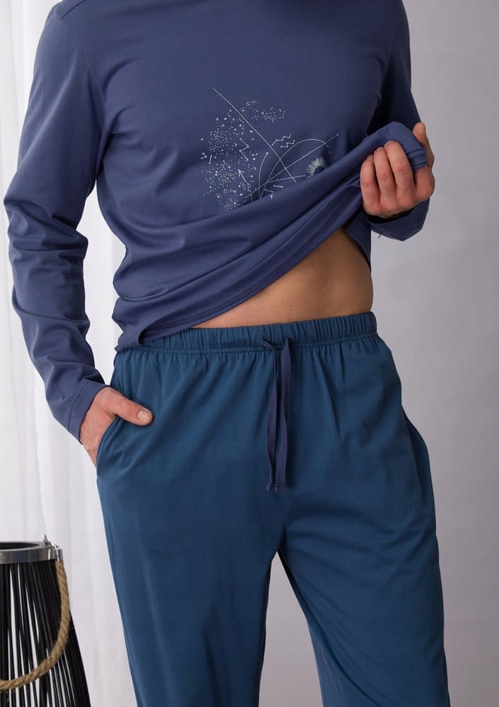 KEY Męska piżama pidżama długa bawełna XXL 2XL