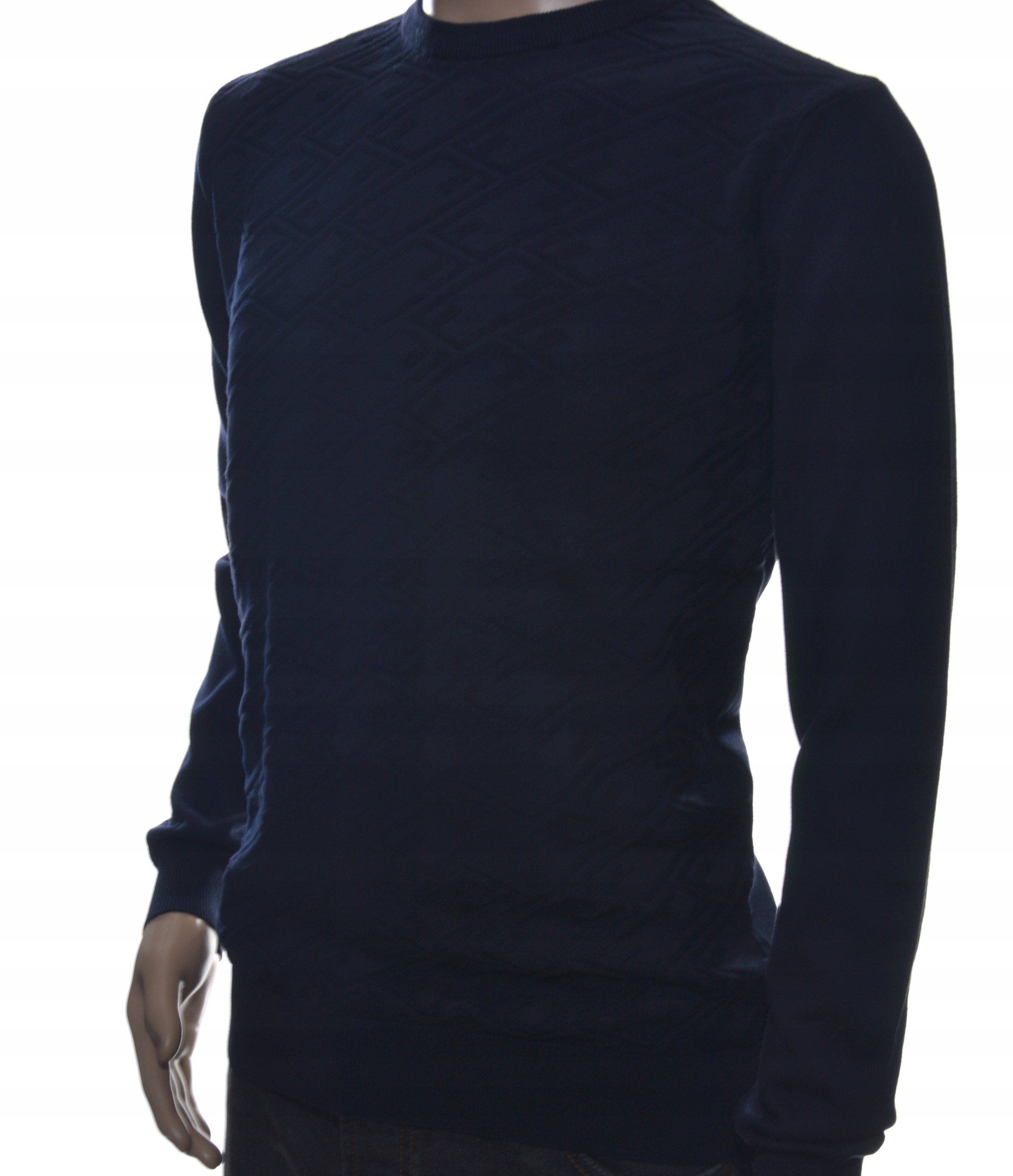 STROKERS klasyczny sweter męski ze wzorem tłoczonym 2XL XXL granatowy