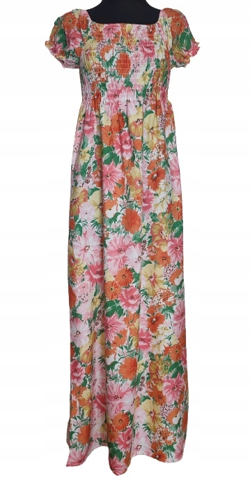 Sukienka suknia damska długa maxi w kwiaty uni