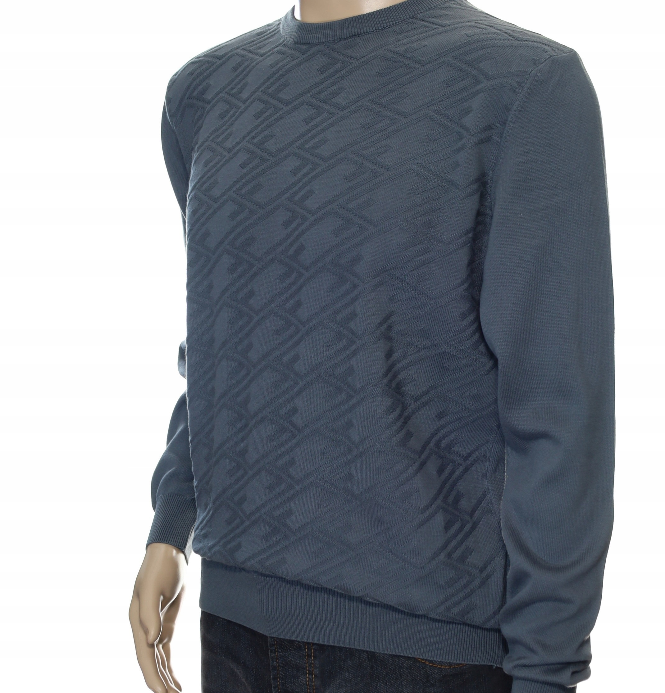 STROKERS klasyczny elegancki sweter męski z bawełny M szary grafitowy