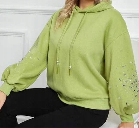 Damska bluza dresowa z kapturem cyrkonie uni