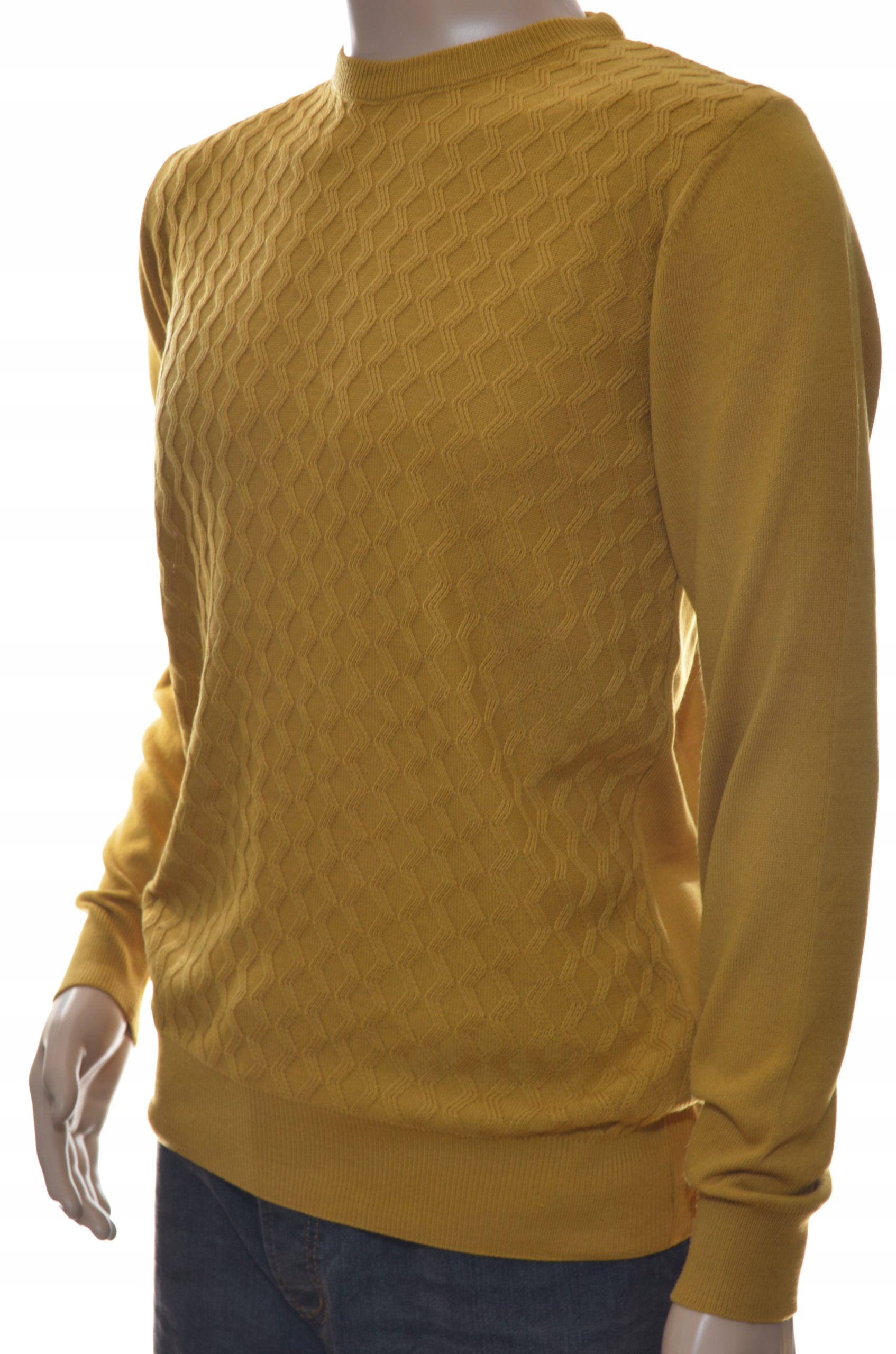 Sweter sweterek męski z kaszmirem 3XL musztarda