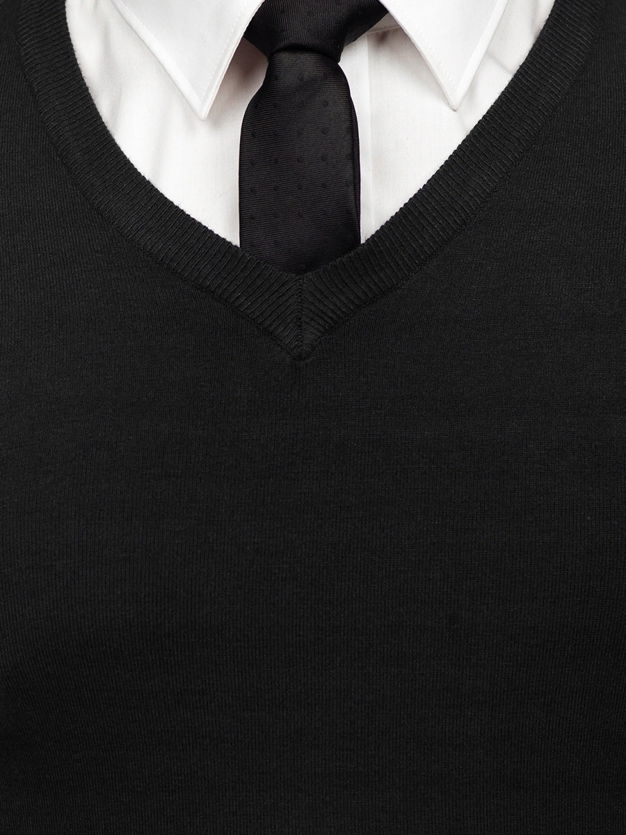 Bezrękawnik pulower sweter męski bez rękawów kamizelka męska M czarny