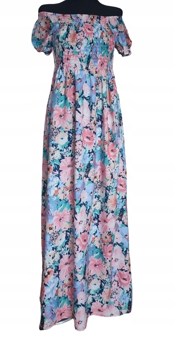 Sukienka suknia damska długa maxi w kwiaty uni